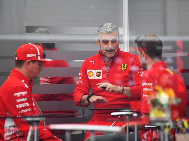 Maurizio Arrivabene, Kimi Räikkönen, Sebastian Vettel