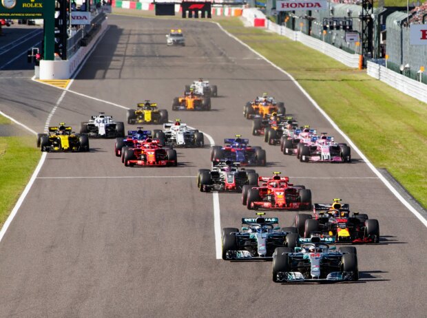 Titel-Bild zur News: Lewis Hamilton, Valtteri Bottas, Max Verstappen, Kimi Räikkönen, Romain Grosjean, Sebastian Vettel