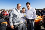 Gerhard Berger, Lucas Auer (HWA-Mercedes) und Toto Wolff 