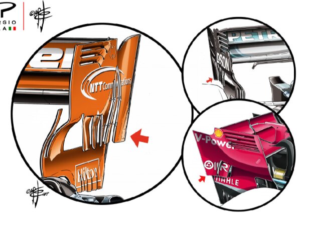 Titel-Bild zur News: Heckflügel bei McLaren, Mercedes und Ferrari