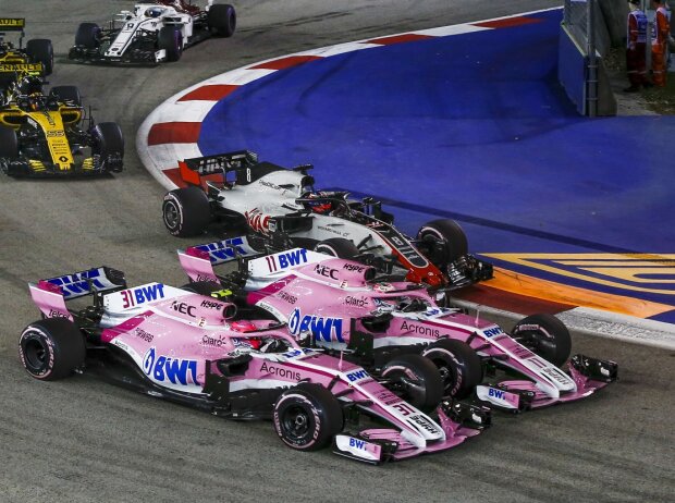 Esteban Ocon, Sergio Perez, Romain Grosjean