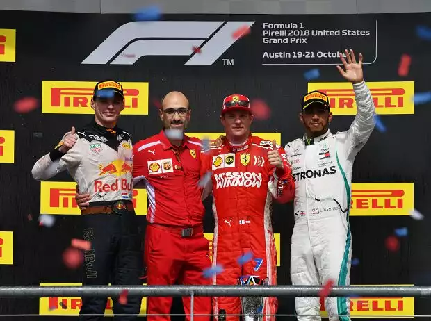 Max Verstappen, Kimi Räikkönen, Lewis Hamilton Titel-Bild zur News: Max Verstappen, Kimi Räikkönen, Lewis Hamilton