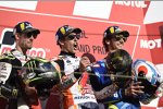 Marc Marquez (Honda), Cal Crutchlow () und Alex Rins (Suzuki) 