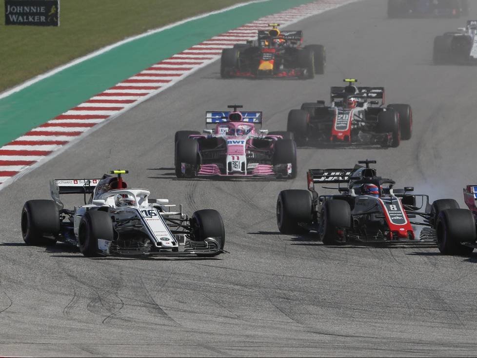 Esteban Ocon, Romain Grosjean, Charles Leclerc, Sergio Perez