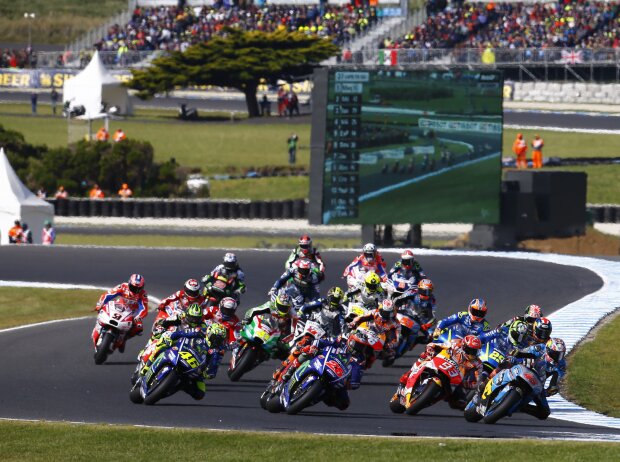 Start zum GP Australien 2017 auf Phillip Island: Jack Miller (Marc-VDS-Honda) führt Start zum GP Australien 2017 auf Phillip Island: Jack Miller (Marc-VDS-Honda) führt