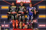 Jonathan Rea, Tom Sykes und Alex Lowes 