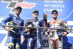 Maverick Vinales (Yamaha), Andrea Iannone (Suzuki) und Andrea Dovizioso (Ducati) 