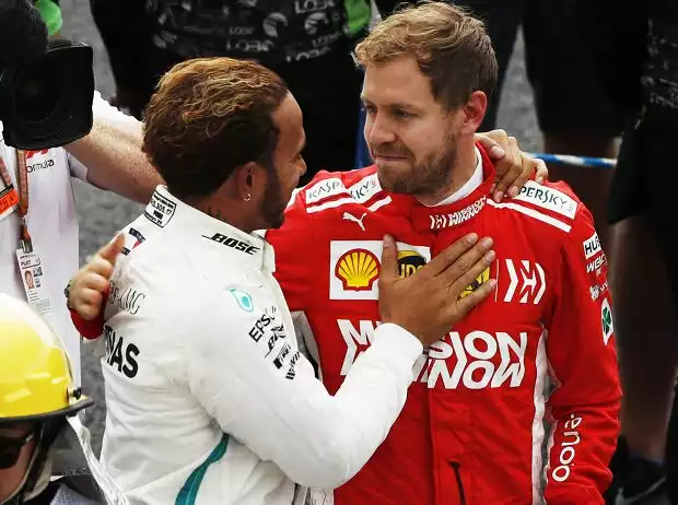 Titel-Bild zur News: Sebastian Vettel, Lewis Hamilton