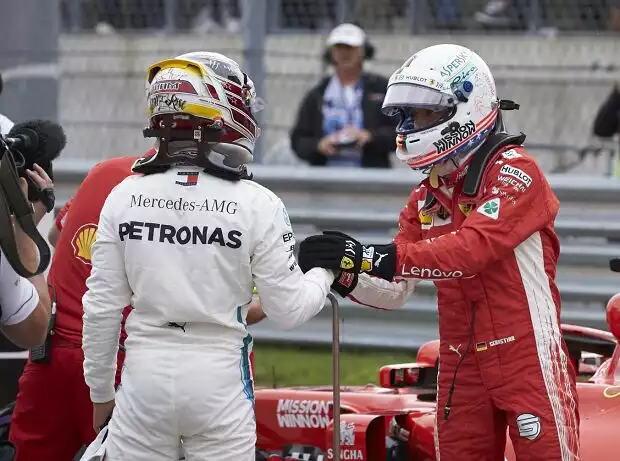 Titel-Bild zur News: Sebastian Vettel, Lewis Hamilton