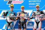 Joan Mir (Marc VDS), Brad Binder ( Ajo) und Xavi Vierge (Intact GP) 