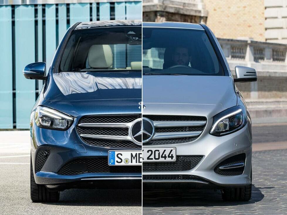Mercedes B-Klasse 2019 (links) vs. Mercedes B-Klasse 2018 (rechts)