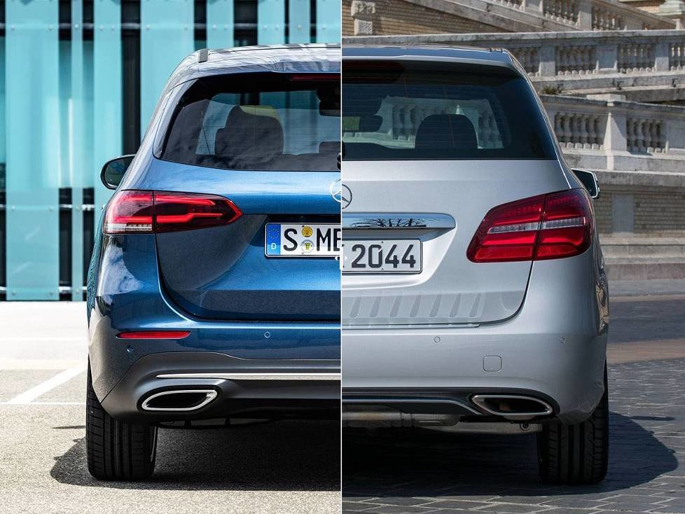 Mercedes B-Klasse 2019 (links) vs. Mercedes B-Klasse 2018 (rechts)