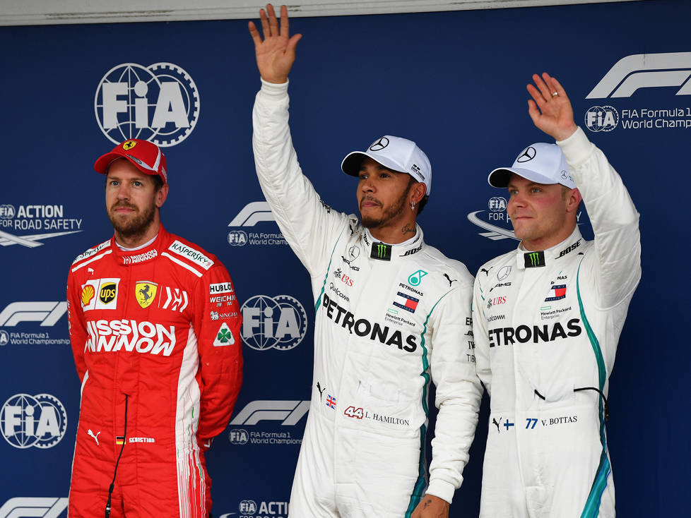 Sebastian Vettel, Lewis Hamilton, Valtteri Bottas