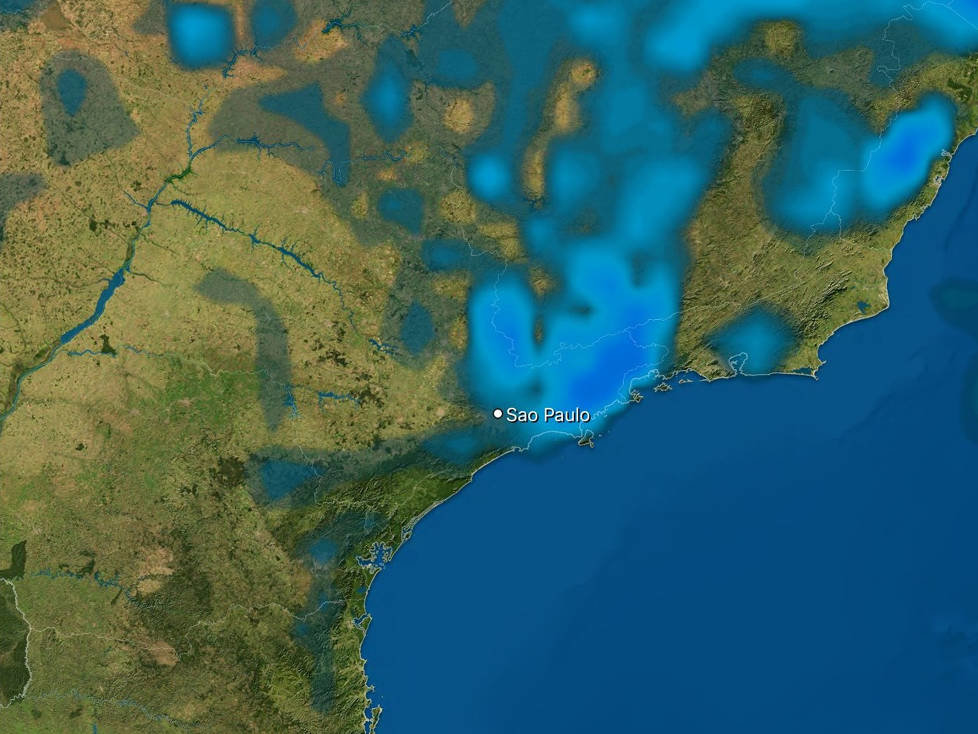 Regen-Satellitenprognose für den Rennsonntag in Interlagos