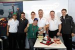 Gil de Ferran, Fernando Alonso (McLaren), Lando Norris, Rubens Barrichello, Zak Brown und Stoffel Vandoorne (McLaren) 