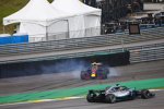 Lewis Hamilton (Mercedes), Max Verstappen (Red Bull) und Esteban Ocon (Racing Point) 
