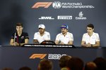 George Russell, Lewis Hamilton (Mercedes), Fernando Alonso (McLaren) und Lando Norris 