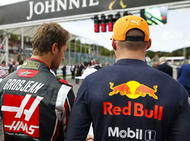 Titel-Bild zur News: Esteban Ocon, Romain Grosjean, Max Verstappen
