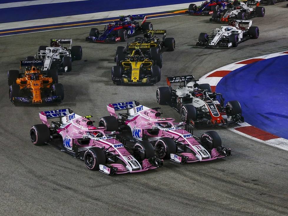 Esteban Ocon, Sergio Perez, Romain Grosjean