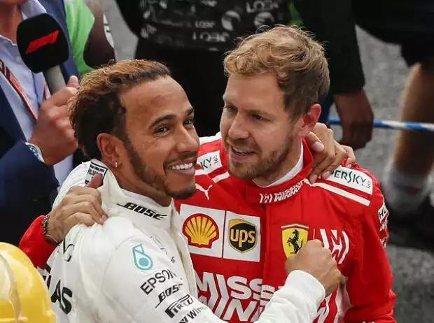 Titel-Bild zur News: Sebastian Vettel, Lewis Hamilton