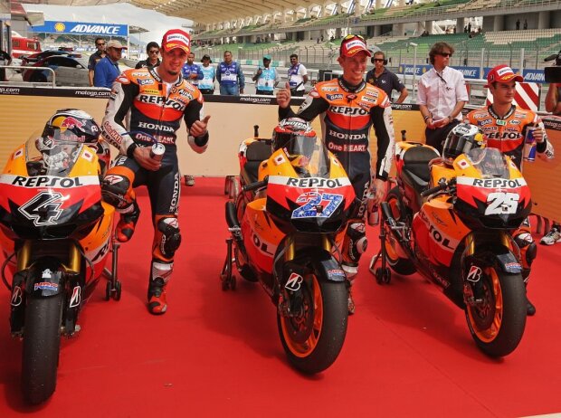 Andrea Dovizioso, Casey Stoner, Daniel Pedrosa Andrea Dovizioso, Casey Stoner, Daniel Pedrosa