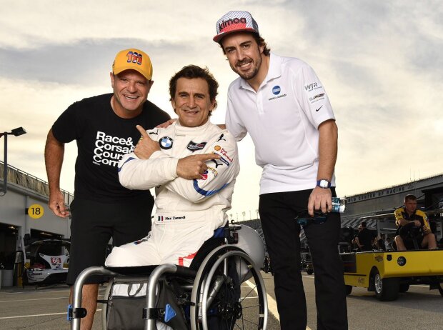 Titel-Bild zur News: Alessandro Zanardi, Fernando Alonso, Rubens Barrichello