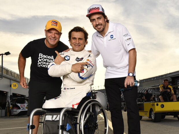 Alessandro Zanardi, Fernando Alonso, Rubens Barrichello Alessandro Zanardi, Fernando Alonso, Rubens Barrichello