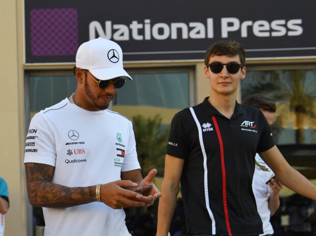 Titel-Bild zur News: Fernando Alonso, Lewis Hamilton, George Russell