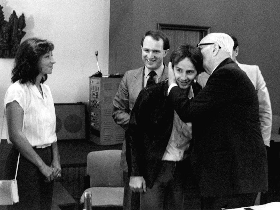 Gilles Villeneuve mit Enzo Ferrari