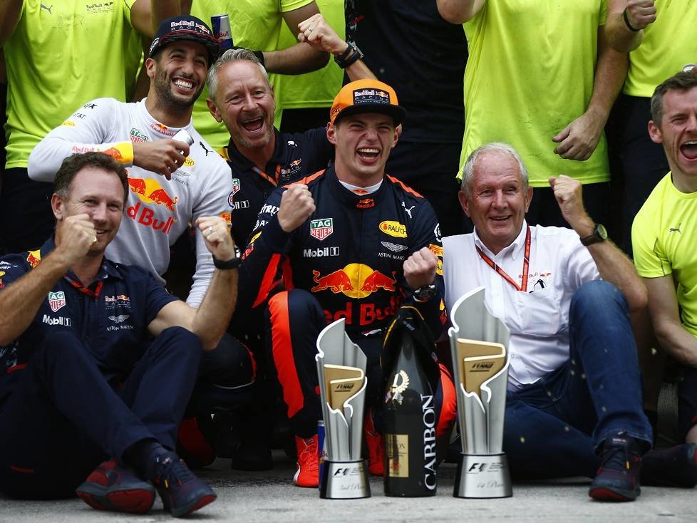 Max Verstappen, Daniel Ricciardo, Christian Horner