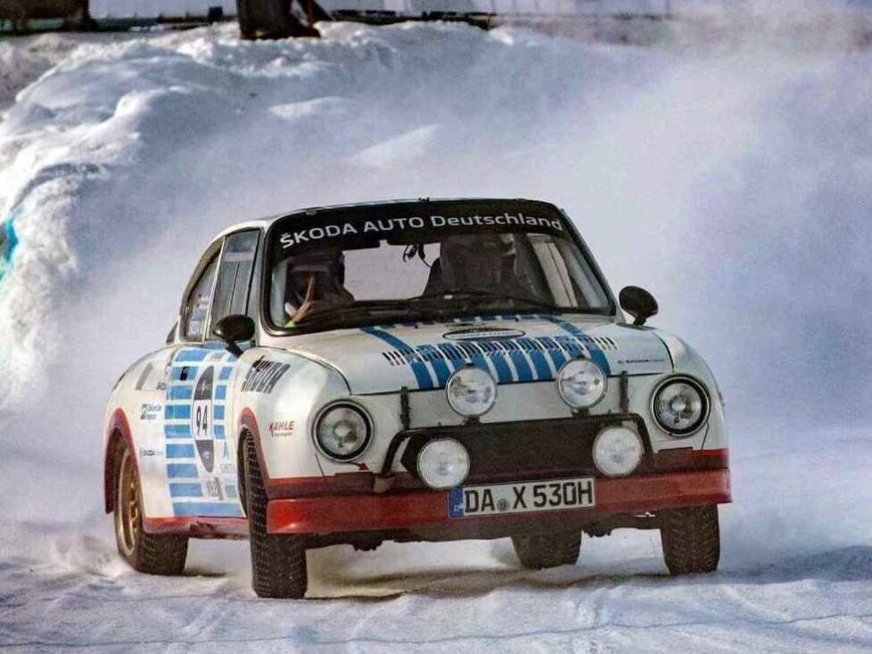 GP Ice Race 2019: Der siebenmalige Deutsche Rallyemeister Matthias Kahle mit dem 136 PS starken Skoda 130 RS