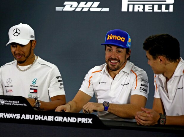 Lewis Hamilton, Fernando Alonso, Lando Norris Lewis Hamilton, Fernando Alonso, Lando Norris