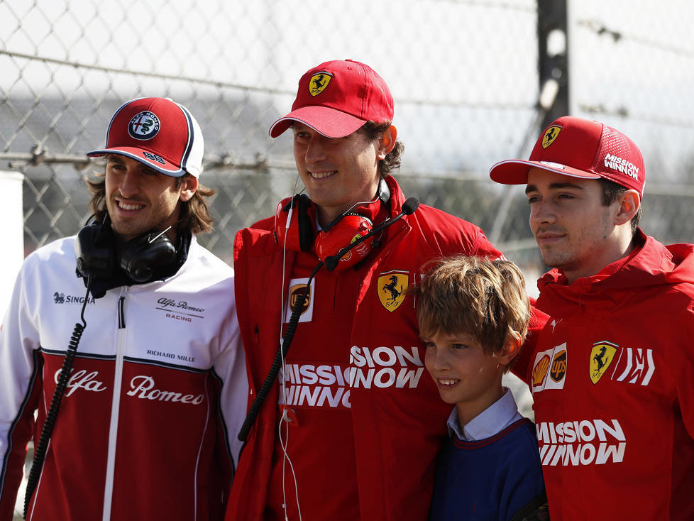 Antonio Giovinazzi, John Elkann, Charles Leclerc