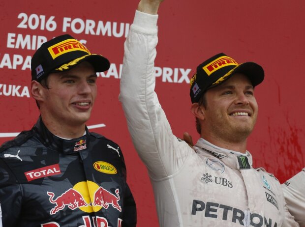 Titel-Bild zur News: Max Verstappen, Nico Rosberg, Lewis Hamilton