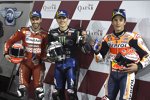 Andrea Dovizioso (Ducati), Maverick Vinales (Yamaha) und Marc Marquez (Honda) 