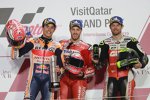 Marc Marquez (Honda), Andrea Dovizioso (Ducati) und Cal Crutchlow (LCR) 