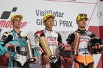 Lorenzo Dalla Porta (Leopard), Kaito Toba (Honda Asia) und Aron Canet (Max Racing) 