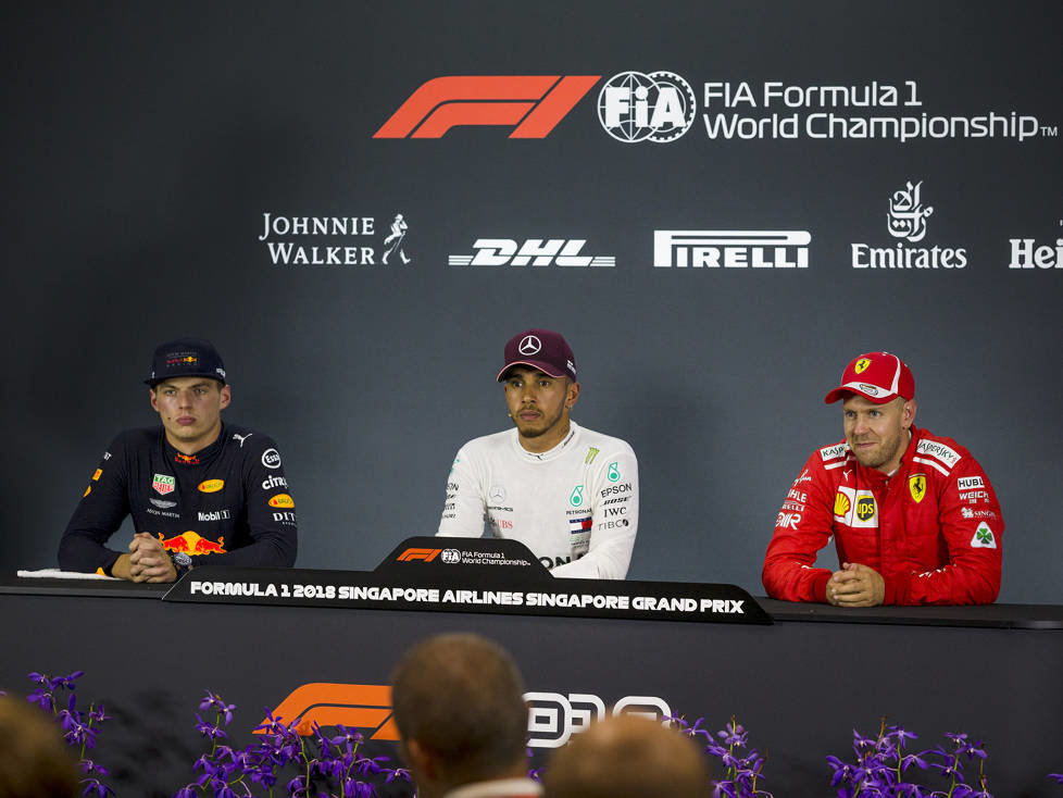 Max Verstappen, Lewis Hamilton, Sebastian Vettel