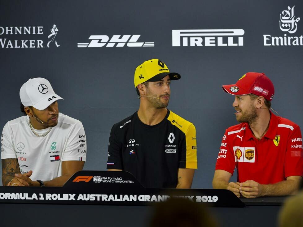 Lewis Hamilton, Daniel Ricciardo, Sebastian Vettel