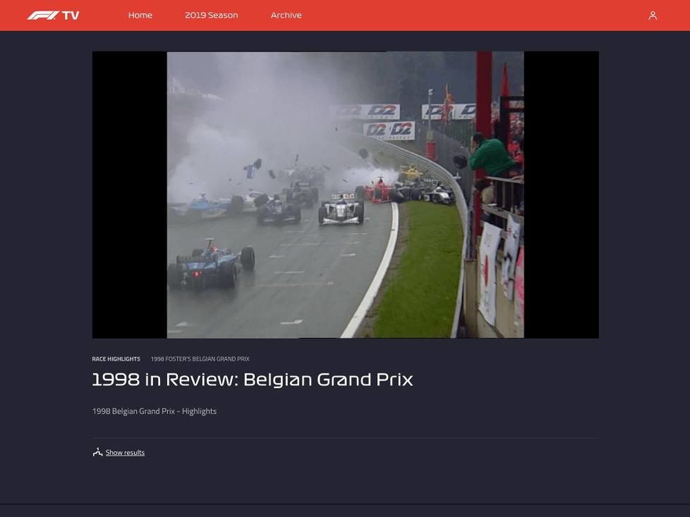 F1 TV Pro: Das TV-Archiv