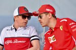 Kimi Räikkönen (Alfa Romeo) und Sebastian Vettel (Ferrari) 