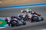 Alex Lowes vor Michael van der Mark, Marco Melandri und Leon Haslam