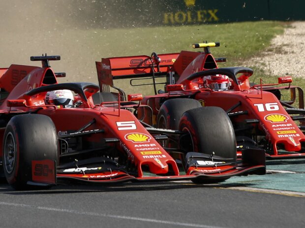 Titel-Bild zur News: Sebastian Vettel und Charles Leclerc