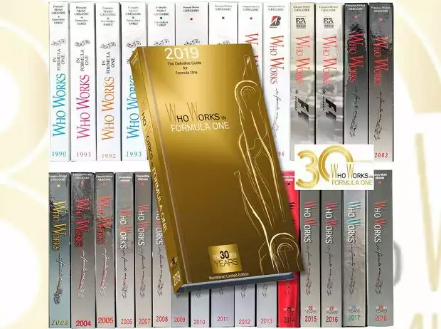 Limitierte Jubiläumsausgabe von "Who Works In Formula One 2019" mit goldfarbenem Cover Titel-Bild zur News: Limitierte Jubiläumsausgabe von "Who Works In Formula One 2019" mit goldfarbenem Cover