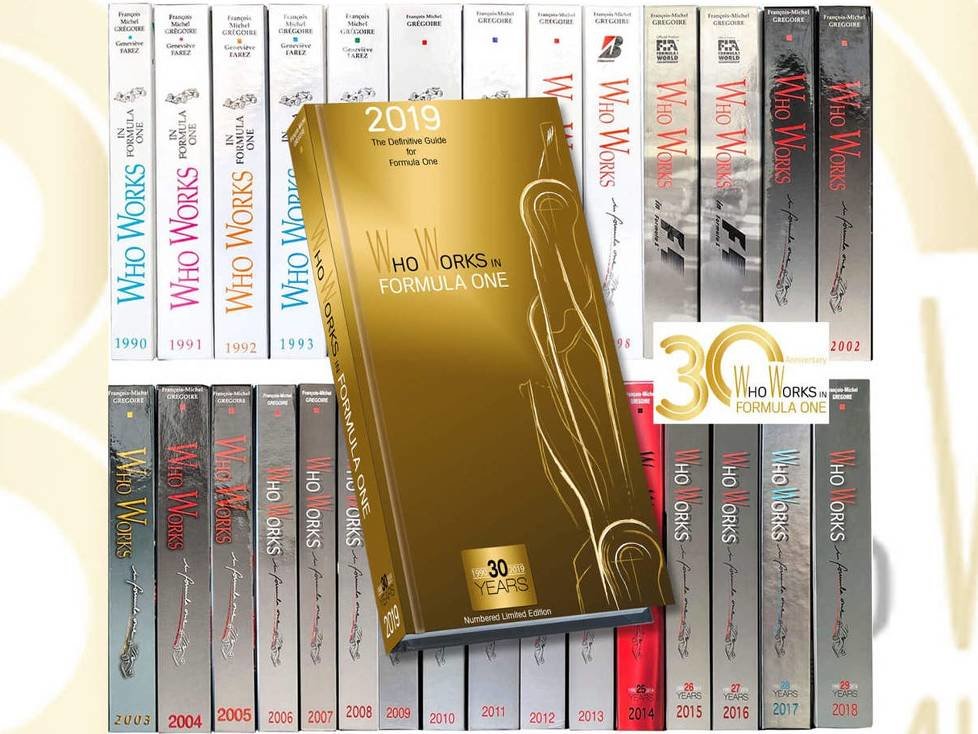 Limitierte Jubiläumsausgabe von "Who Works In Formula One 2019" mit goldfarbenem Cover