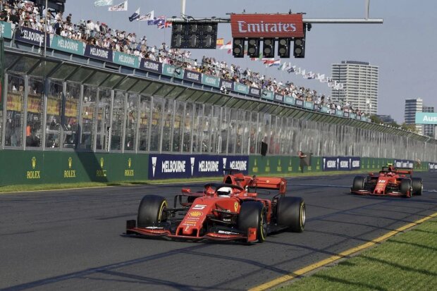 Sebastian Vettel Charles Leclerc Ferrari Scuderia Ferrari F1 ~Sebastian Vettel (Ferrari) und Charles Leclerc (Ferrari) ~ 