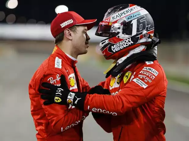 Titel-Bild zur News: Charles Leclerc, Sebastian Vettel