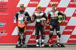 Jaume Masia (Bester Capital), Aron Canet (Max Racing) und Tony Arbolino 