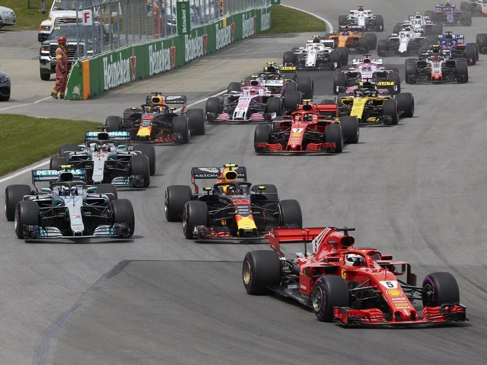 Sebastian Vettel, Max Verstappen, Valtteri Bottas, Lewis Hamilton, Kimi Räikkönen, Daniel Ricciardo