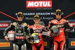 Jonathan Rea, Alvaro Bautista und Chaz Davies